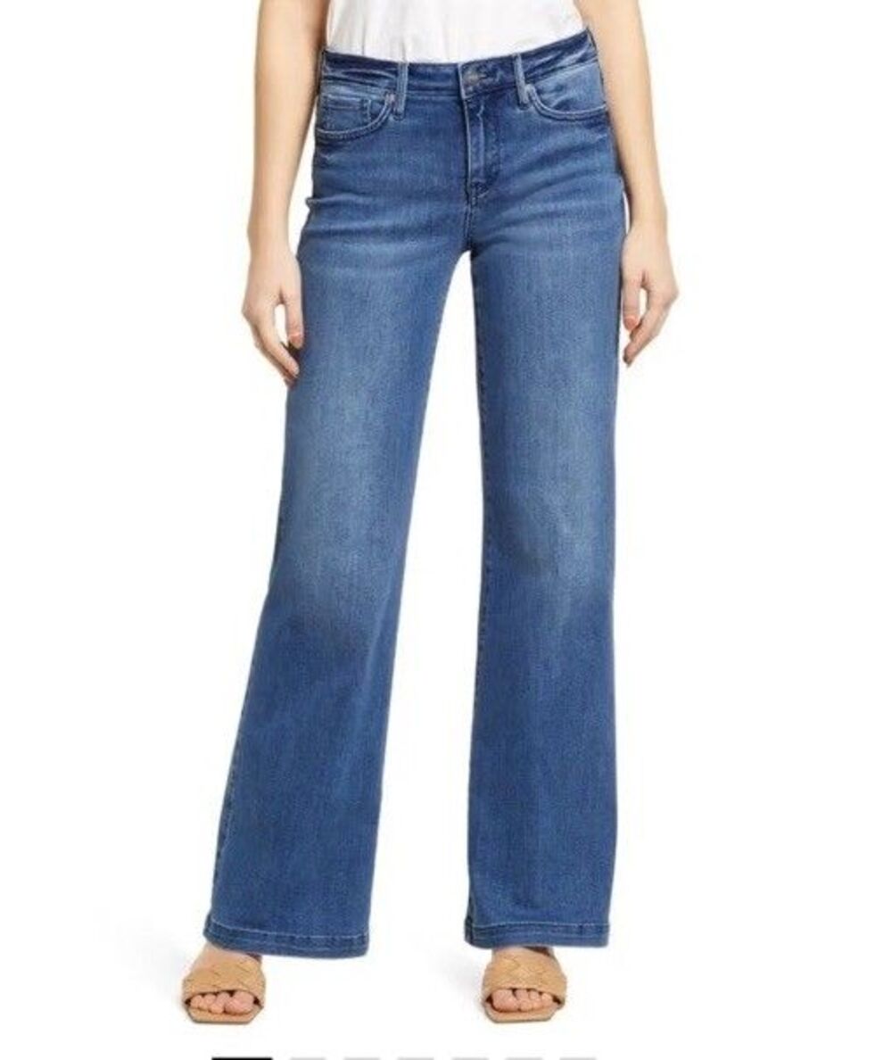 NYDJ Teresa Wide Leg Jeans Women 10 NWT Lift Tuck In Foundry Wash Stretch Denim